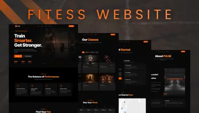 تصميم UI/UX احترافي و جذاب لموقع لياقة بدنية Fitness Websit