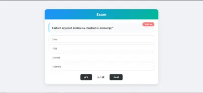 تصميم وتطوير نظام اختبارات (Quiz / Exam System) احترافي باستخدام JavaScript
