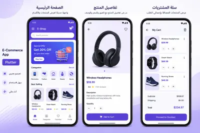 تصميم تطبيق متجر إلكتروني باستخدام Flutter وFirebase