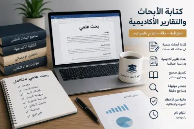 إعداد وكتابة الأبحاث والتقارير العلمية بشكل احترافي ومنسق