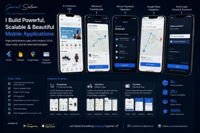 برمجة وتطوير تطبيق جوال متكامل (Android & iOS) باستخدام Flutter