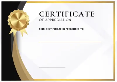 تصميم شهادات تقدير احترافية جاهزة للطباعة