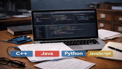 كتابة وتطوير أكواد برمجية C++، C، Java، Python، JavaScript