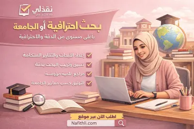 عمل بحث احترافي باللغة العربية للمدرسة أو الجامعة