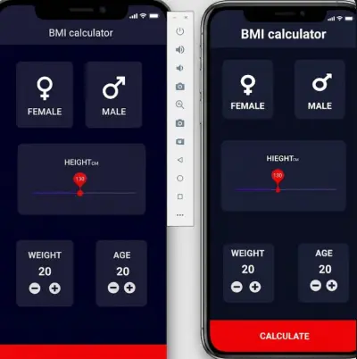 تصميم تطبيق حساب مؤشر كتلة الجسم (BMI) باستخدام Flutter