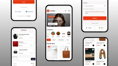 برمجة وتطوير تطبيق Flutter احترافي بواجهات عصرية (Luxe Style)