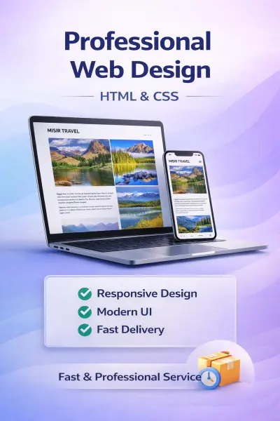 تصميم صفحة ويب احترافية باستخدام HTML و CSS