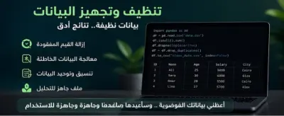 تحضير وتجهيز البيانات بشكل احترافي لتكون جاهزة للتحليل أو Machine Learning باستخدام Python