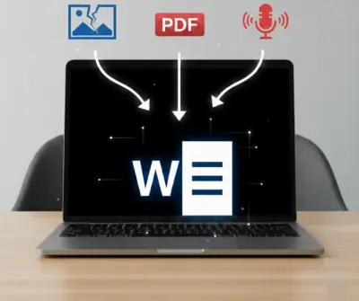 تفريغ ملفات PDF والصور والصوت إلى Word بدقة واحترافية 100%