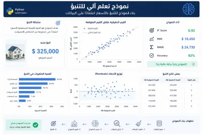 بناء نموذج Machine Learning للتنبؤ (Classification أو Regression)