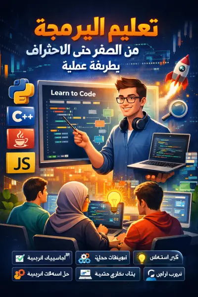 تعليم وتدريب البرمجة عبر مكالمة فديو لمدة ساعتين مع تدريب عملى على ادوات وبرامج لكتابة الاكواد البرمجية