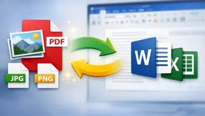 صورة العمل تحويل ملفات PDF أو صور إلى Word أو Excel بدقة عالية