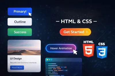 تصميم عناصر (Buttons – Cards – Hover Effects-Animation) أحترافية كما تريد .