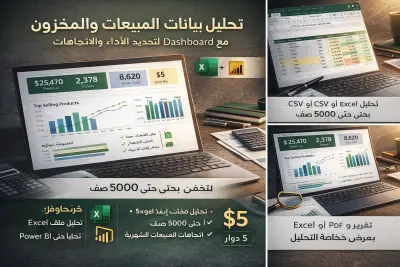 تحليل بيانات المبيعات والمخزون مع Dashboard لتحديد الأداء والاتجاهات