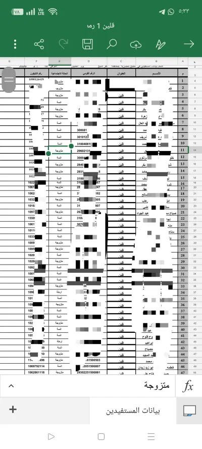 ساقوم بادخال البيانات وعمل ملف اكسيل مكون من صفوف و اعمدة وعدد غير محدود من البيانات