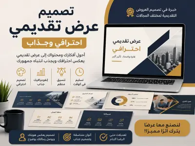 تصميم عرض تقديمي احترافي PowerPoint أو Canva بشكل جذاب