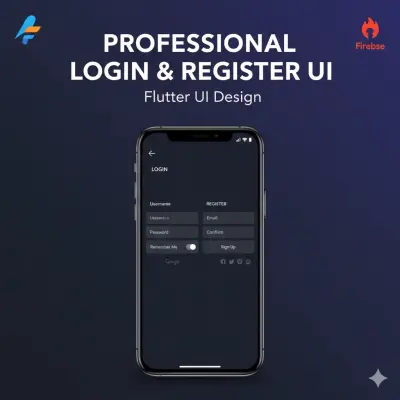 سأصمم لك شاشة تسجيل دخول وتسجيل حساب احترافية باستخدام Flutt