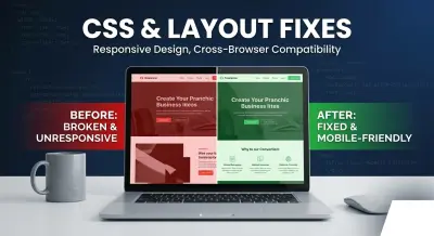 إصلاح مشاكل التنسيق (CSS) وإضافة لمسات تفاعلية باستخدام JavaScript