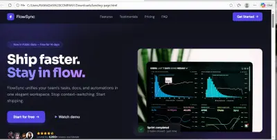 تصميم landing page باستخدام Html, CSS, JS