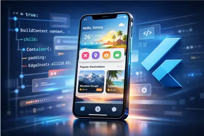 تصميم وتكويد واجهات تطبيقات Flutter احترافية ومتجاوبة (شاشة واحدة)