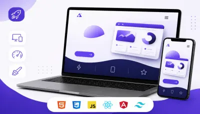 تحويل أي تصميم Figama, PSD, PNG إلى صفحة ويب متكاملة