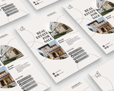 تصميم فلاير احترافي لشركات العقارات بأسلوب مودرن وبسيط