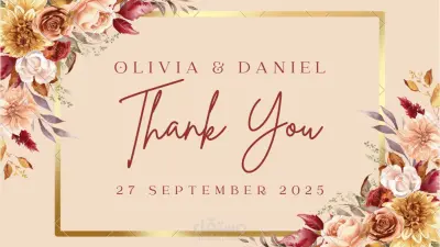 تصميم بطاقة دعوة واحدة زفاف أنيقة وعصرية باحترافية