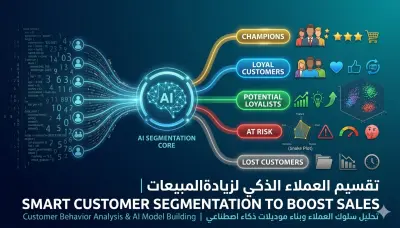 بناء نموذج ذكاء اصطناعي لتقسيم العملاء وتحليل سلوك الشراء.