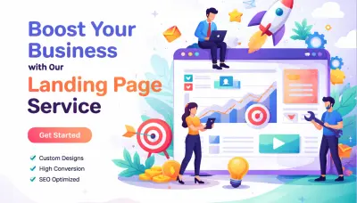 صميم صفحة هبوط احترافية (Landing Page) بتصميم عصري ومتجاوب