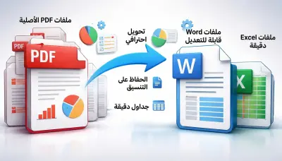 تحويل PDF إلى Word أو Excel مع الحفاظ على التنسيق