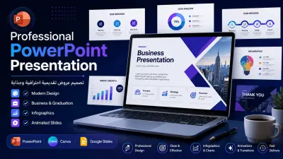 تصميم عروض PowerPoint احترافية وجذابة لجميع المجالات
