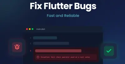 سوف أقوم بإصلاح خطأ واحد أو Bug في تطبيق Flutter خلال 24 ساعة مقابل 5 دولار