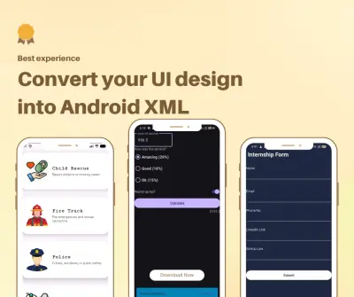 تحويل تصميم UI الى XML لتطبيقات اندرويد