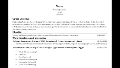 كتابة وتصميم سيرة ذاتية احترافية متوافقة مع أنظمة ATS