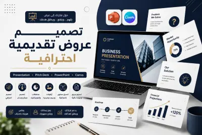 تصميم عروض تقديمية احترافية (Presentation & Pitch Deck) باحترافية عالية