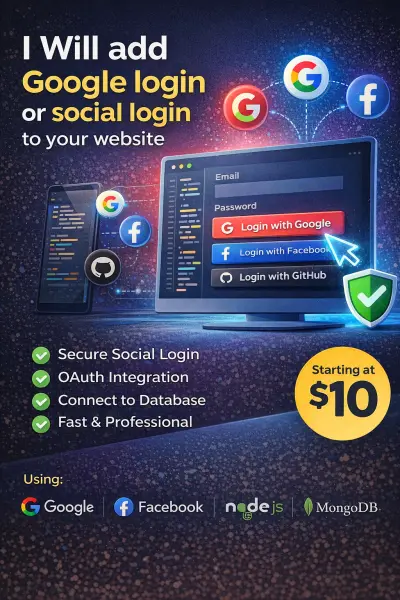 اضافه تسجيل الدخول للموقع عن طريق حسابات السوشيال مثل google,Facebook,Github