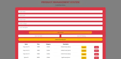 إنشاء نظام إدارة منتجات (Product management CRUDs system)