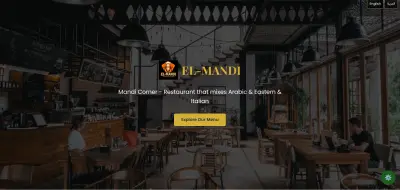 تطوير موقع إلكتروني للمطاعم - صفحة واحدة متكاملة Front end