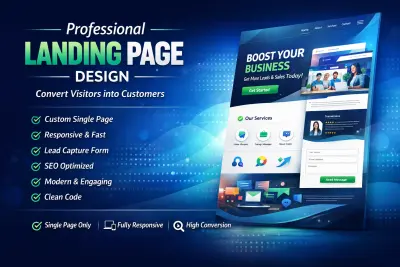 تصميم ( صفحة هبوط - Landing page ) احترافية متجاوبة تزيد مبيعاتك