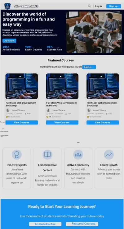 تصميم واجهة تطبيق منصة تعليمية (E-Learning) احترافية على Figma
