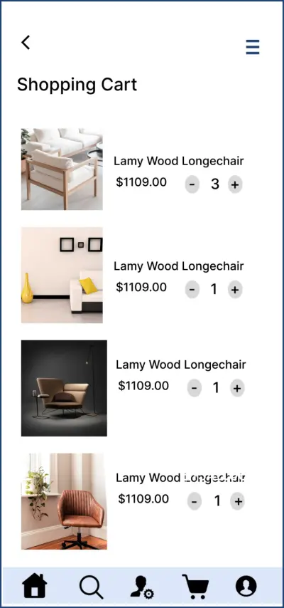 تصميم واجهة سلة المشتريات (Cart Screen) تصميم احترافي وحديث للتطبيقات اختيار ألوان متناسقة ومريحة تنظيم المنتجات داخل السلة بشكل واضح تصميم أزرار (زيادة – نقصان – حذف) تصميم عرض السعر والخصم تصميم إجمالي الطلب (Total) تسليم التصميم بصيغة صورة أو PDF