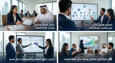 استشارات إدارية لتنظيم الهيكل الإداري وتحسين كفاءة العمل في الشركات