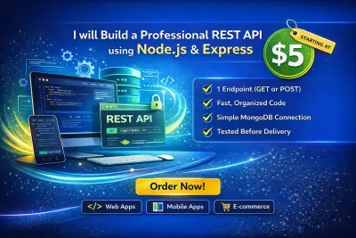 سأقوم بإنشاء REST API احترافي باستخدام Node.js وExpress