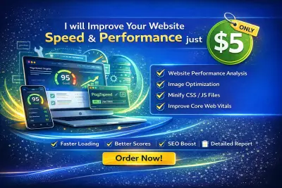 سأقوم بتحسين سرعة وأداء موقعك (Website Performance Optimization)
