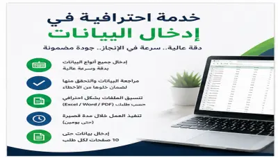 إدخال بيانات يدوياً بشكل دقيق و احترافي