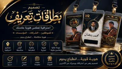 تصميم  5 بطاقات اعمال (ID) احترافية تعكس هوية مؤسستك