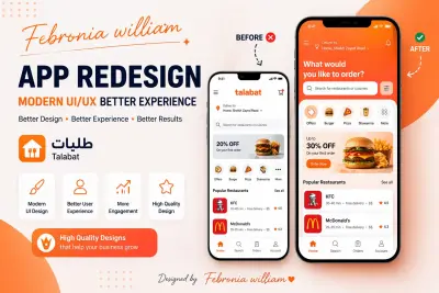 إعادة تصميم موقع أو تطبيق UI/UX بشكل عصري وجذاب