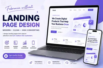 سأقوم بتصميم صفحة هبوط (Landing Page) احترافية وجذابة تساعدك على عرض خدماتك أو منتجك بشكل واضح، مع تحسين تجربة المستخدم وزيادة فرص التحويل (Conversion Rate) بطريقة عصرية واحترافية.