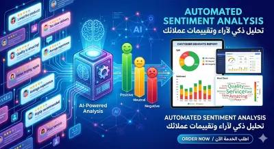 صورة العمل تحليل ذكي لآراء وتقييمات عملائك وتلخيصها في تقرير احترافي .