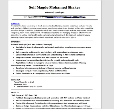 إنشاء CV احترافي ATS Friendly يساعدك في الحصول على مقابلات عمل